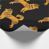 Golden husky Dog Wrapping Paper Cadeaupapier (Hoek)