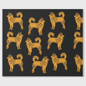 Golden husky Dog Wrapping Paper Cadeaupapier (Vlak)