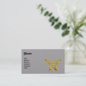 GOLDEN HYPER VLINDER Grijs Papier Visitekaartje (Staand voorkant)