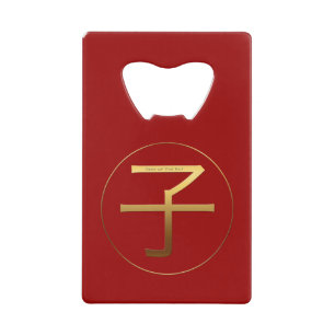 Golden Ideogram Rat Chinees Nieuwjaar 2020 CCBO Creditkaart Flessenopener