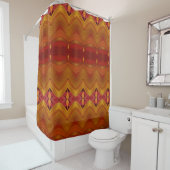 Golden Ikat Douchegordijn (In situ)