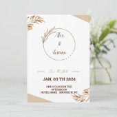 Golden imvitatie kaart (Staand voorkant)