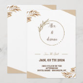 Golden imvitatie kaart (Voorkant / Achterkant)