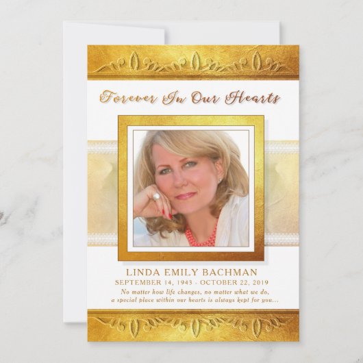 Golden in ons hart Foto bedankt je medeleven (Voorkant)