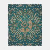 Golden in reliëf Hunab Ku Mayan-symbool Fleece Deken (Voorkant)