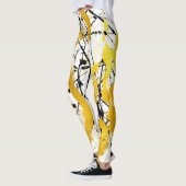 Golden in strokes on white metal leggings (Links)