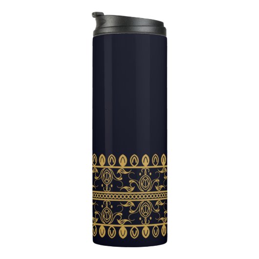  Golden Indian Blockprint Pattern Thermosbeker (Geroteerd rechts)