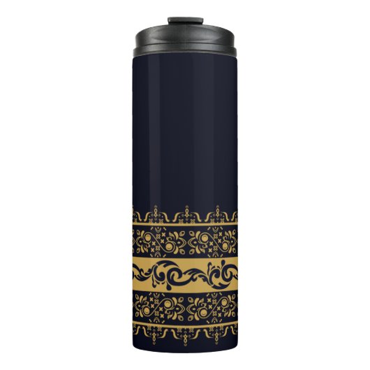  Golden Indian Blockprint Pattern Thermosbeker (Voorkant)