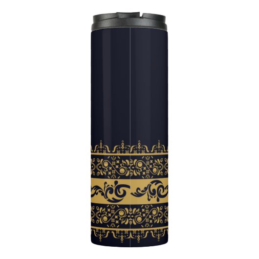  Golden Indian Blockprint Pattern Thermosbeker (Achterkant)