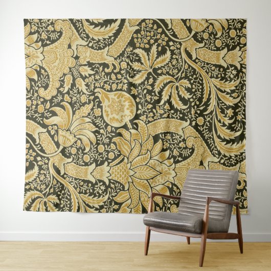 Golden Indian Pattern, William Morris Wandkleed (In Situ (horizontaal))