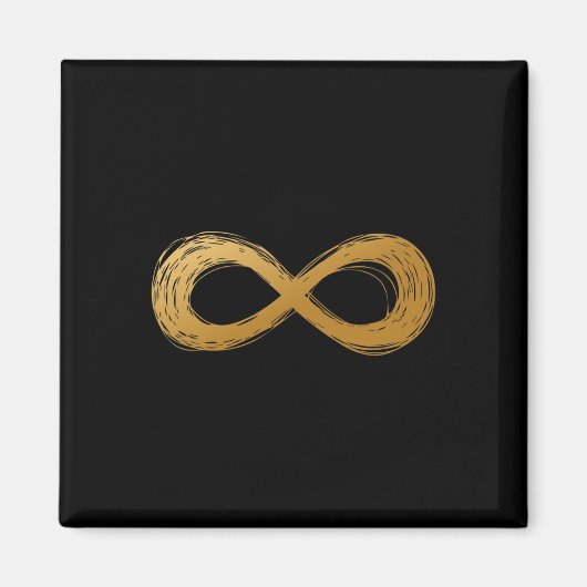 Golden Infinity Neurodiversity Symbool - Autisme w Magneet (Voorkant)