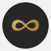 Golden Infinity Neurodiversity Symbool - Autisme w Ronde Sticker (Voorkant)