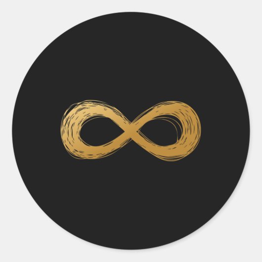 Golden Infinity Neurodiversity Symbool - Autisme w Ronde Sticker (Voorkant)