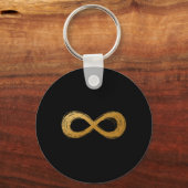 Golden Infinity Neurodiversity Symbool - Autisme w Sleutelhanger (Voorkant)