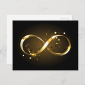 Golden Infinity-symbool Aankondigingskaart (Voorkant / Achterkant)