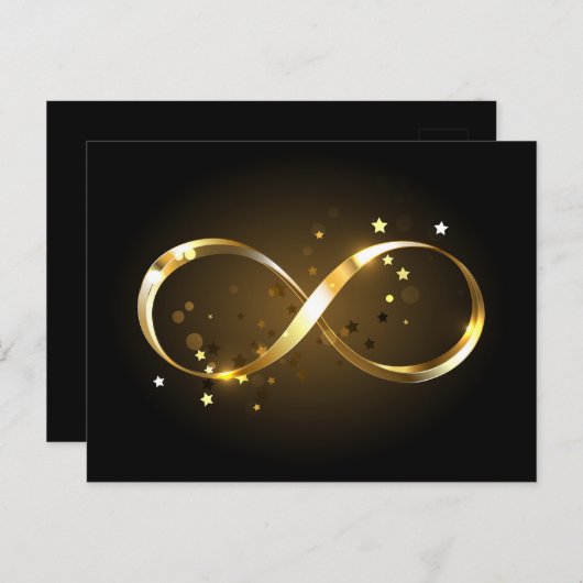Golden Infinity-symbool Briefkaart (Voorkant / Achterkant)