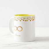 Golden Infinity-symbool & Confetti Tweekleurige Koffiemok (Voorkant links)