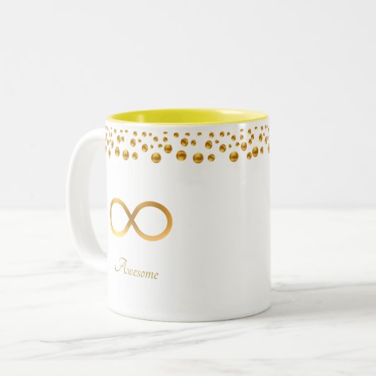 Golden Infinity-symbool & Confetti Tweekleurige Koffiemok (Voorkant links)