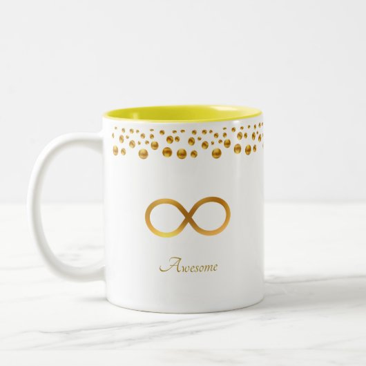 Golden Infinity-symbool & Confetti Tweekleurige Koffiemok (Links)