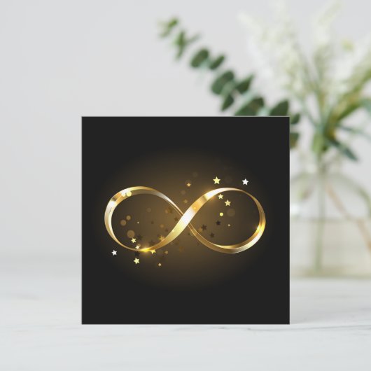 Golden Infinity-symbool Feestdagenkaart (Staand voorkant)