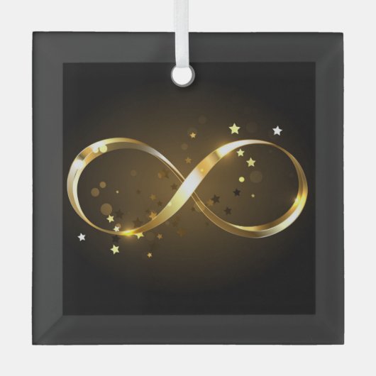 Golden Infinity-symbool Glas Ornament (Voorkant)