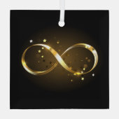 Golden Infinity-symbool Glas Ornament (Achterkant)
