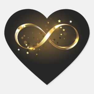 Golden Infinity-symbool Hart Sticker