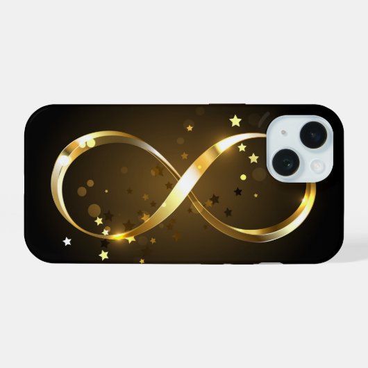 Golden Infinity-symbool iPhone 15 Case (Achterkant horizontaal)