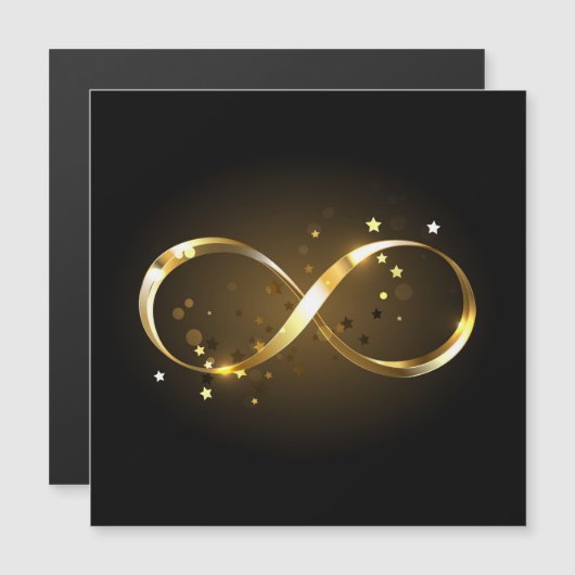 Golden Infinity-symbool Magnetische Uitnodiging (Voorkant / Achterkant)