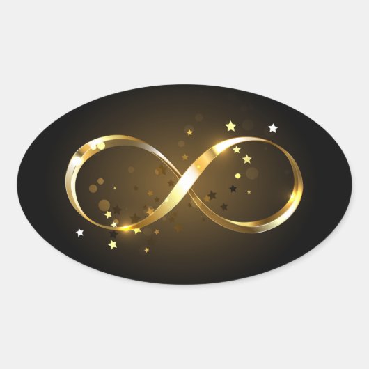 Golden Infinity-symbool Ovale Sticker (Voorkant)