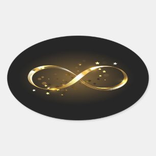 Golden Infinity-symbool Ovale Sticker