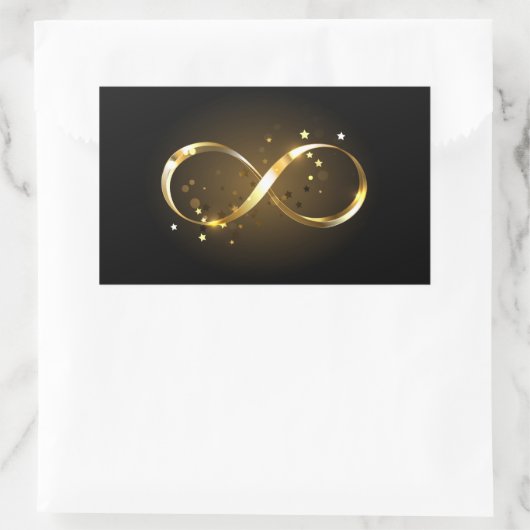 Golden Infinity-symbool Rechthoekige Sticker (Tas)
