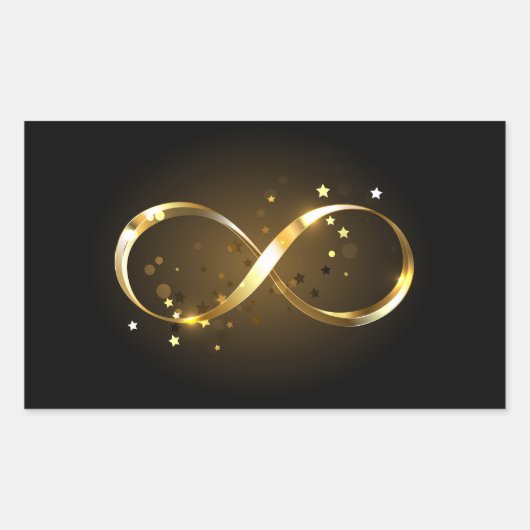 Golden Infinity-symbool Rechthoekige Sticker (Voorkant)