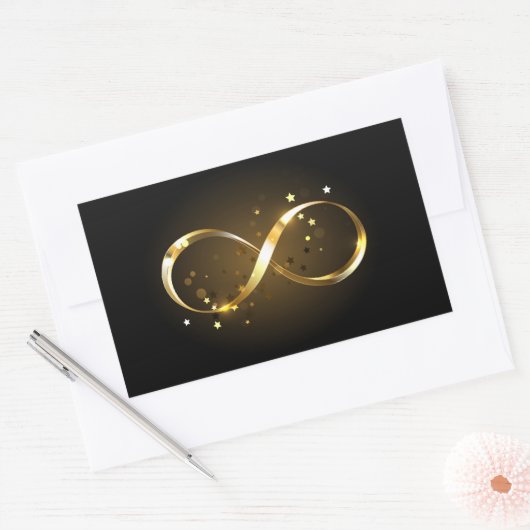 Golden Infinity-symbool Rechthoekige Sticker (Envelop)