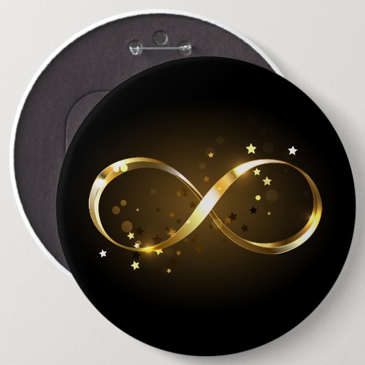 Golden Infinity-symbool Ronde Button 6,0 Cm (Voorkant /achterkant)