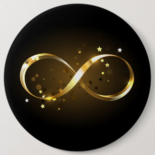 Golden Infinity-symbool Ronde Button 6,0 Cm