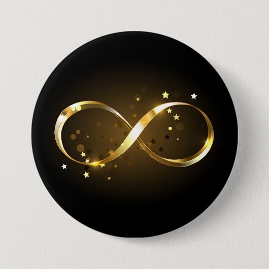 Golden Infinity-symbool Ronde Button 7,6 Cm (Voorkant)