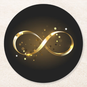 Golden Infinity-symbool Ronde Kartonnen Onderzetter
