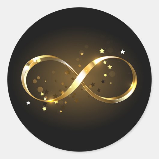 Golden Infinity-symbool Ronde Sticker (Voorkant)