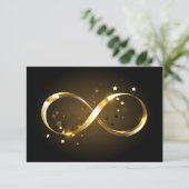 Golden Infinity-symbool RSVP Kaartje (Staand voorkant)