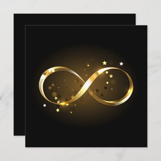 Golden Infinity-symbool Save The Date (Voorkant / Achterkant)