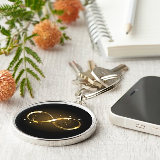 Golden Infinity-symbool Sleutelhanger (Zijkant)