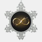 Golden Infinity-symbool Tin Sneeuwvlok Ornament (Voorkant)