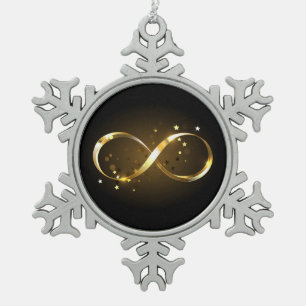 Golden Infinity-symbool Tin Sneeuwvlok Ornament