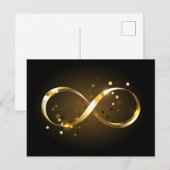 Golden Infinity-symbool Uitnodiging Briefkaart (Voorkant / Achterkant)