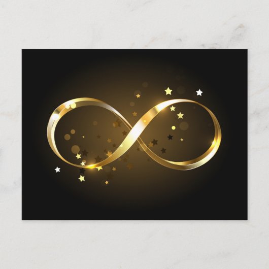 Golden Infinity-symbool Uitnodiging Briefkaart (Voorkant)