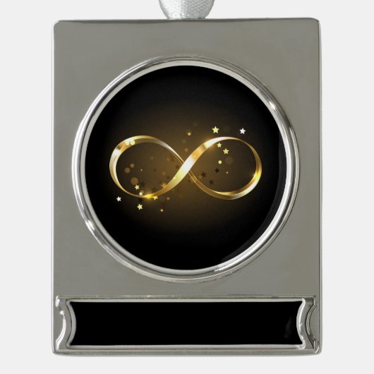Golden Infinity-symbool Verzilverd Banner Ornament (Voorkant)