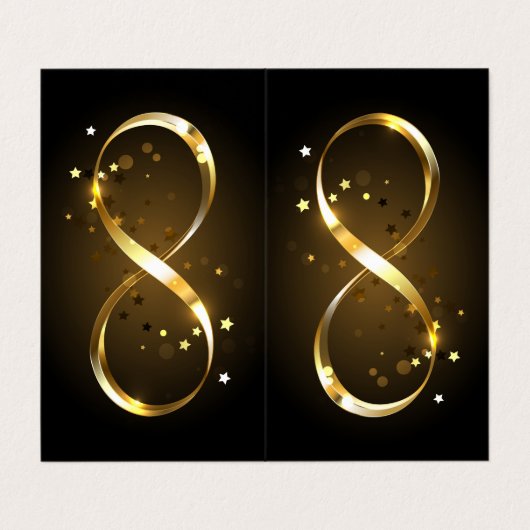 Golden Infinity-symbool Visitekaartje (Buitenkant ongevouwen)