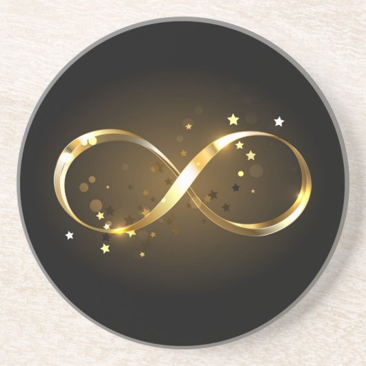 Golden Infinity-symbool Zandsteen Onderzetter (Voorkant)