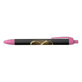 Golden Infinity-symbool Zwarte Inkt Pen (Bovenkant)